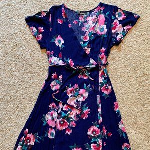 Lulus Floral wrap midi dress